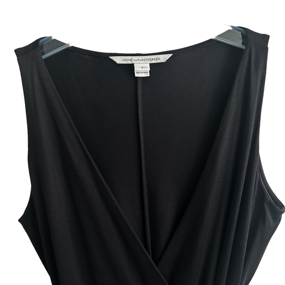 Diane Von Furstenberg Black Silk Jersey Yahzi Straight Wrap Maxi Dress 8 EPC - Picture 4 of 14